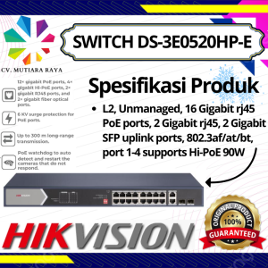 SWITCH HUB HIKVISION DS-3E0520HP-E