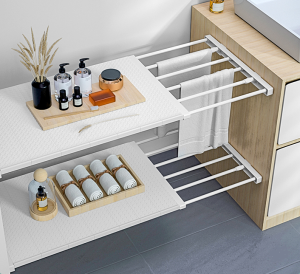 White - 38cm (can extend up to 55cm) width : 24cm Extendable Wardrobe Shelf Adjustable Closet Organizer Rack
