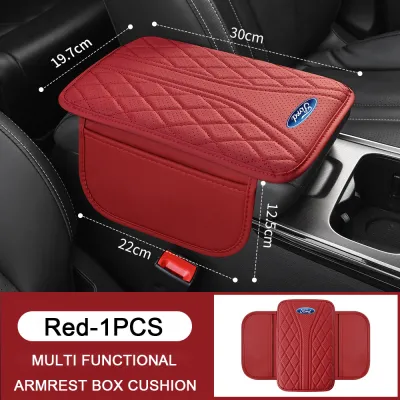 1pcs Universal Leather breathable Car Armrest Pad Covers Car Center Console Seat Box Protection Cushion for Ford Fiesta Ranger T6 T7 T8 T9 Focus Territory Everest Ecosport Ka Focus