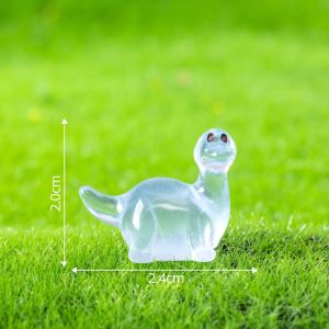 NO4 PANDA Cartoon Noctilucent Dinosaur Figurines DIY Resin Crafts Micro Landscape Decoration Animal Ornaments Handmade Mini Dinosaur Ornaments Garden