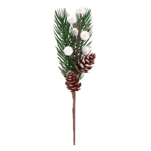 YESPERY 1/2Pcs Artificial Flower Red Christmas Berry and Pine Cone with Holly Branches Christmas Decoration for Home Floral Decor