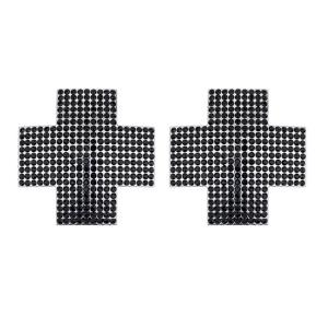 Women Crosses Shape Nipple Pasties Covers Body Chain Sparkling Rhinestones Carnivals Breast Stickers Petals Body