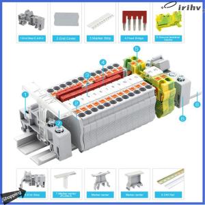 【jianzhanqinl】 KingBe Shyli 10pcs Din Rail Terminal Blocks PT-2.5 Push In Spring Screwless