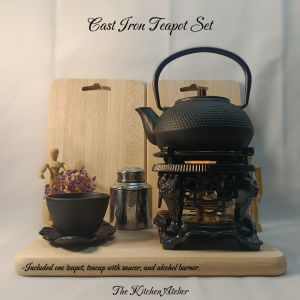 Cast Iron Teapot with Twine-Wrapped Handle – Durable & Heat-Retaining | Ideal for Brewing Tea in Style