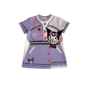 BCBL Kuromi Dress For Kids Girl Purple Kuromi Dress Set Short Sleeve Cartoon Princess Dress for Girls Summer Dress For beach Holiday Birthday Gift For kids Girl