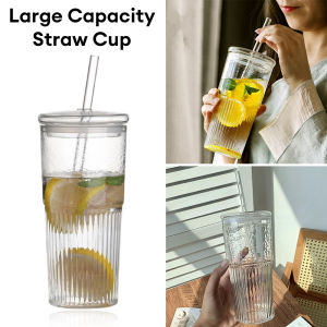 600ml tumbler Glass Travel Mug with Straw Cover Coffee Cup glass tumbler glass cup with straw
