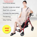 elderly leisure four-wheel shopping cart with chair walker Elderly walker trolley can push and sit shopping cart. 