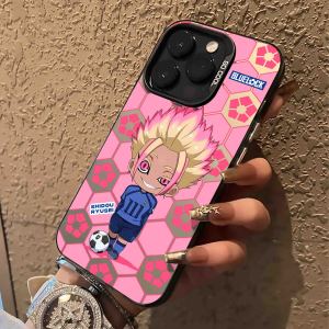 Premium Matte Hardcase IMD for Iphone 11 12 13 15 DU568 Blue Lock Casing Handpone Hologram