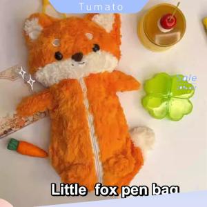 Tumato กระเป๋าปากกาตุ๊กตาน่ารักกล่องดินสอตุ๊กตาจิ้งจอกการ์ตูนกระเป๋าใส่เครื่องเขียนความจุขนาดใหญ่นักเรียน