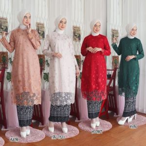 (REALPICT) TUNIK Kebaya Pesta SABYAN TILLE Bordir Mutiara XXL