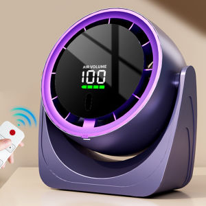 【เย็นกว่าแอร์】พัดลมตั้งโต๊ะ พัดลมพกพาแรงๆ พัดลมหมุนเวียน  ลมเร็ว100ระดับ มอเตอร์เยอรมัน ใบพัดกังหัน7ใบลมแรงเงียบ