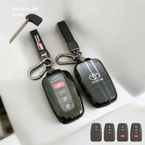 เคสรีโมทรถ Toyota Cross CHR GR Sport 2024  (Fortuner ใส่ไม่ได้ครับ) เคสโลหะดำเงา ปิดปุ่มใสกันรอย ด้านหลังเงาเรียบหรู มีสไตล์ ครอบรีโมททั้งหมด 3D Mirror Alloy/TPU  CH-R Camry Altis GR Sport   Smart Key Toyota 8 Generation V Shape