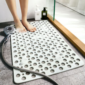 AOVOC Bathroom Safety Pvc Bath Mat Hollow Out Massage Non-Slip Waterproof Anti-Bacterial Gripping Mildew Resistant Eco-Friendly Extra Long Supplies Shower Bath Rug Bath Tub Mat Shower Mat