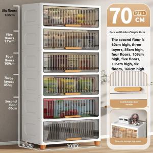 topf Flip Storage Cabinet Kitchen Storage Rack Bathroom Multi-Layer Locker Living Room Plastic Snack Toy Clothing Cabinet Q2R3S