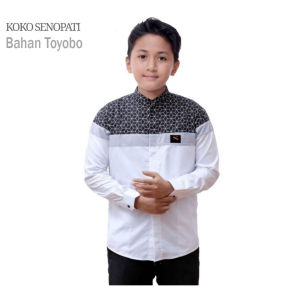 Baju Koko Anak Laki Laki Lengan Panjang Motif Senopati