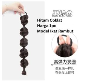 Rambut Sintetis Model Kepang Wig Wanita Kepang Wig Kuncir Kuda Ganda Kepang Ekstensi