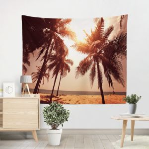 Sunrise Beach Tapestry ทิวทัศน์ที่มีสีสัน Decor แขวนผนังพื้นหลัง 3D การพิมพ์ผ้าผ้าม่านหน้าแรกห้องนั่งเล่นตกแต่งห้องนอน