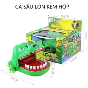 Đồ chơi cá sấu căn tay loại to nhựa ABS an toàn đồ chơi khám răng cá sấu rèn kĩ năng vận động giáo dục cho bé