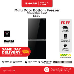 SHARP 4 Doors 567L Inverter Refrigerator SJ-VX57PG-BK/SJ-VX57PG-DM