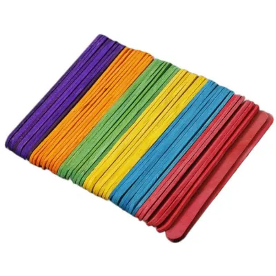 50 pieces Wood Popsicle Stick Arts & Crafts Colored and Plain