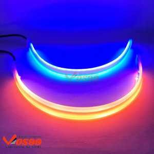 Lampu Alis Slim Fleksibel 2 Warna Sen Running Kuning & Senja Biru Welcome Ukuran 30cm Waterproof