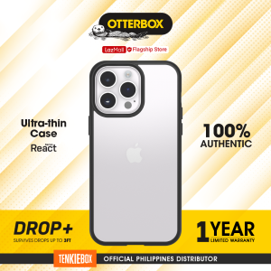 OtterBox Ultra Thin Case for iPhone 14 Pro / 14 Plus | React Black Crystal Clear Case | Authentic & Original