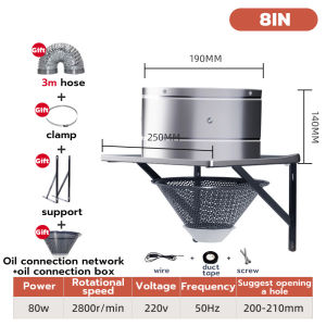 【Ready Stock】Kitchen exhaust fan Exhaust stove Kitchen hood exhaust Ekzos fan dapur masak Stainless steel Powerful