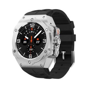 2026 Luxury Metal Modification Kit for Samsung Galaxy Watch Ultra 47mm Carbon Case Rubber Strap for Galaxy Watch 7 Ultra 47mm