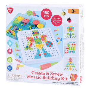 Playgotoys ของเล่นเสริมพัฒนาการ บอร์ดสครูศิลปะต่อภาพโมเสค-180 ชิ้น(2099)
