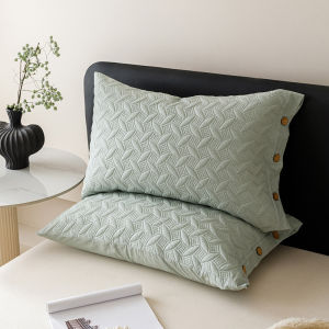 SUNLIGHT HOME 1 Pair Thickened Linen Pillowcase 2 Pieces Luxurious Pillow Case With ButtonsSkin-friendly Pillow Cover