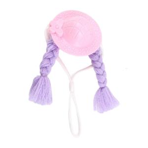 Miniature Pet Costume Hat with Long Braids For Cockatiels Guinea Pigs Soft Woolen Design Photo Party Decoration