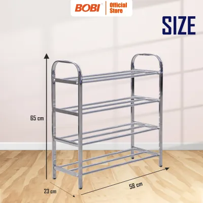 BOBI Rak Sepatu Susun Stainless 3-5 Susun Portabel Serbaguna