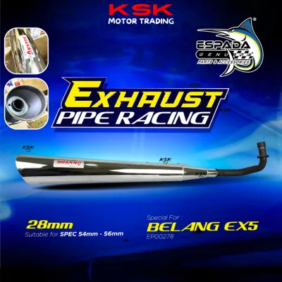 ESPADA RACING BELANG EXHAUST PIPE FOR EX5 DREAM [28MM] BERANG MUFFLER SPEC 54-56MM CUTTING STANDARD OPEN