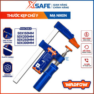 Kẹp chữ F WADFOW thước kẹp mạ niken thanh ren mạ kẽm cố định lên bàn thợ mộc bàn thợ cơ khí - chính hãng
