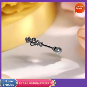 Graceful 1Pcs Crown Titanium Steel Spiral Ear Bone Nail Fashion Y2K Earrings For Women Ear Jewelry Gifts