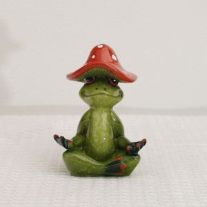 YOUSHI TOP Phim hoạt hình Tượng Ếch Tập Yoga Nhựa Dễ thương Tượng thiền định Đồ trang trí kệ Làm thủ công Đồ trang trí sân vườn bằng nhựa resin Trang trí nhà cửa
