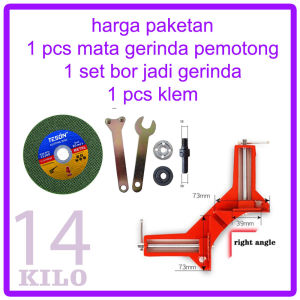 adaptor bor jadi mata gerinda set batu pemotong besi  stainless alumunium klem penjepit siku sudut