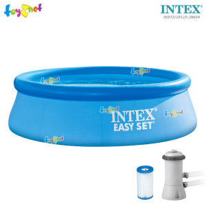 Intex สระน้ํา สระว่ายน้ํา อีซี่เซ็ต 13 ฟุต (3.96x0.84 ม.) เครื่องกรองระบบไส้กรอง (2006 ลิตร/ชม.) รุ่น 28142 (28143+28604)