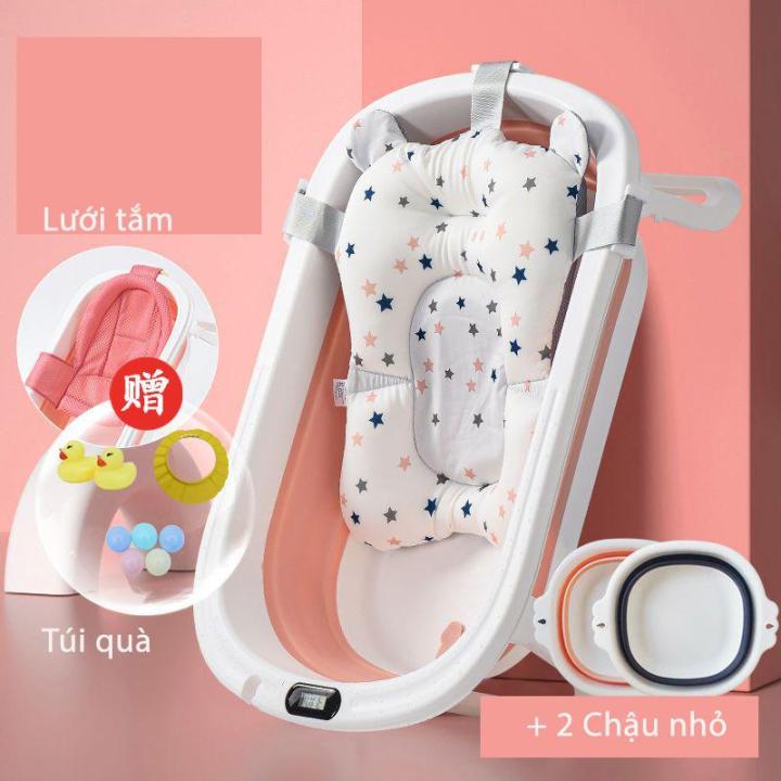 Chậu tắm gấp gọn cho bé có nhiệt kế điện tử Trẻ sơ sinh | Lazada.vn
