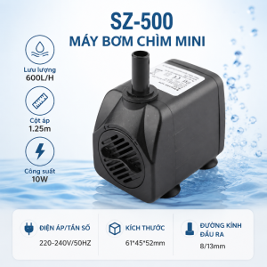 【FORESIGHT】Máy Bơm Chìm Mini Siêu Êm  Bơm Nước Bể Cá Cảnh Thủy Sinh & Quạt Hơi Nước | 4W-45W 220V
