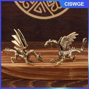 CISWGE Rắn brass pterosaur rồng bức tượng nhỏ Máy tính để bàn trang trí Trung Quốc thần thoại con thú bức tượng Retro nhà phong thủy trang trí