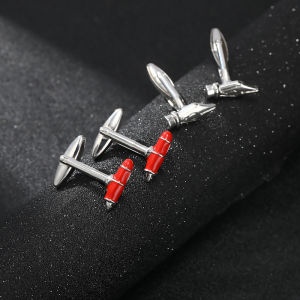 1Pair Hot Selling Exquisite Pen Tip Design Cufflinks Silver Mirror Glossy French Cuff Links Clothing Accessories Graduation Gifts