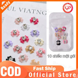 10 Chiếc 3D Nhựa Nơ Móng Tay Ch Kim Cương Hồng Ruy Băng Nơ Kim Cương Giả Bộ Phận Trang Sức Làm Móng Tay Trang Trí DIY Salon Phụ Kiện Quà Tặng