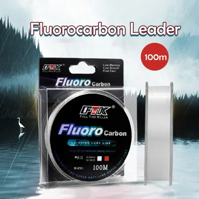 100M 100% Fluorocarbon Fishing Line Japanese Fiber Coating Sinking Leader Line 3-35LB Strong Pulling Force Sea Fishing