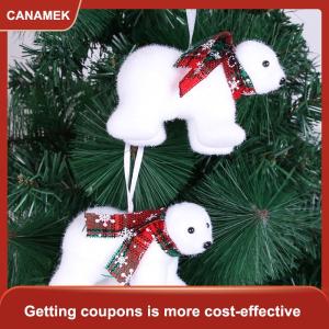【CANAMEK】 Giáng Sinh Dễ Thương Đổ Xô Gấu Trắng Cây Giáng Sinh Đồ Trang Trí Xmas Treo Cây Mặt Dây Đồ Chơi Trang Trí Quà Tặng Cho Cô Gái Cậu Bé Kid