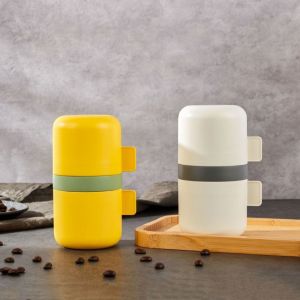 GIGBM Hand Cranking Manual Coffee Grinder Filtering Brewing Integrated Portable Coffee Maker Coffee Accessories with Cup Coffee Bean Grinding Machine Outdoor