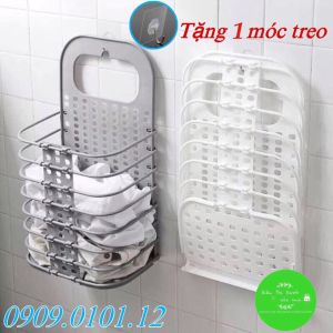 Giỏ đựng quần áo treo tường xọt nhựa đa năng cao cấp giỏ treo tường gấp gọn