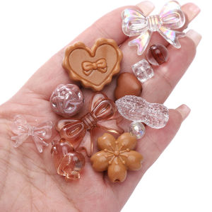 30กรัม/ถุง Multicolor สุ่มผสมรูปแบบ Baroque Bow Smile ลูกปัดดอกไม้อะคริลิค Love Heart Spacer ลูกปัดสำหรับสร้อยข้อมือ DIY เครื่องประดับทำอุปกรณ์เสริม