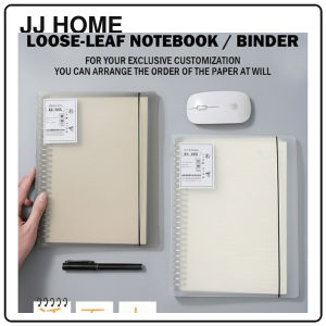 【JJ HOME】A4/B5/A5 Loose Leaf Binder Document File/Clips/Notebook 60pcs Refill Paper