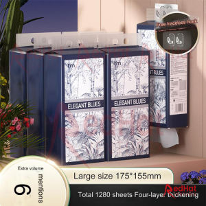 Elegant Blues Wall Hanging Facial Tissue | Paper Towels 1280 Sheets 4Ply